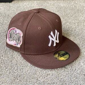 Hat Heaven New Era New York Yankees Fitted Hat Subway Series Patch Brown 7 1/4
